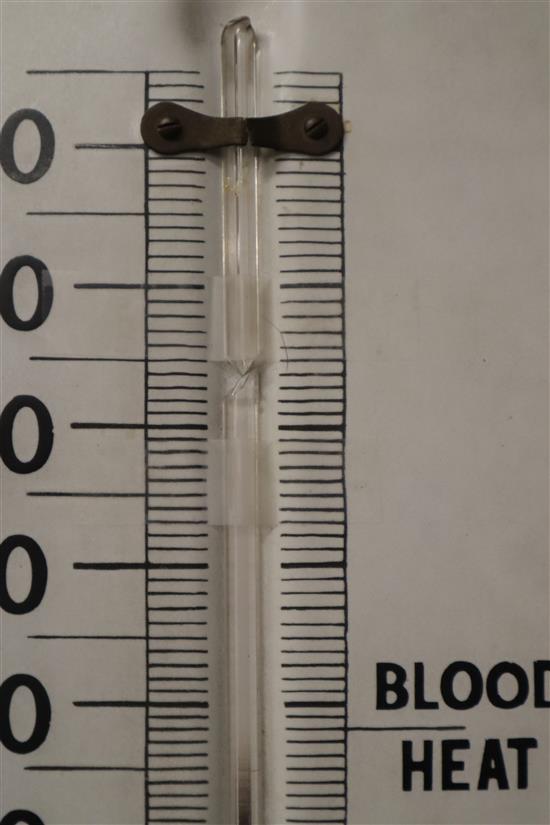 A Stephens Inks white-enamelled advertising thermometer, H.93cm (a.f.)